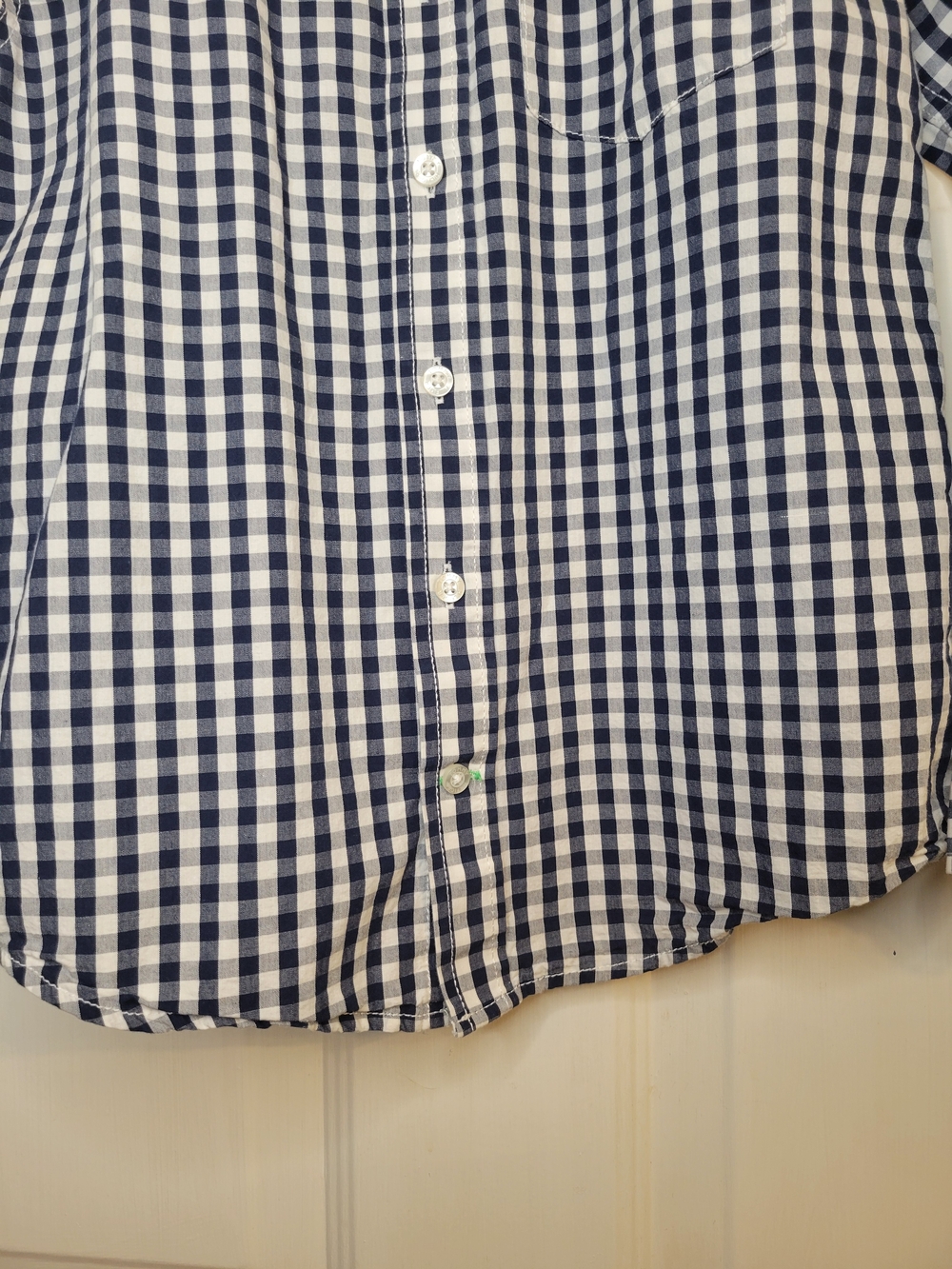 Tommy Hilfiger Boys Medium Navy & White Gingham Button-Down Shirt - Picture 5 of 6